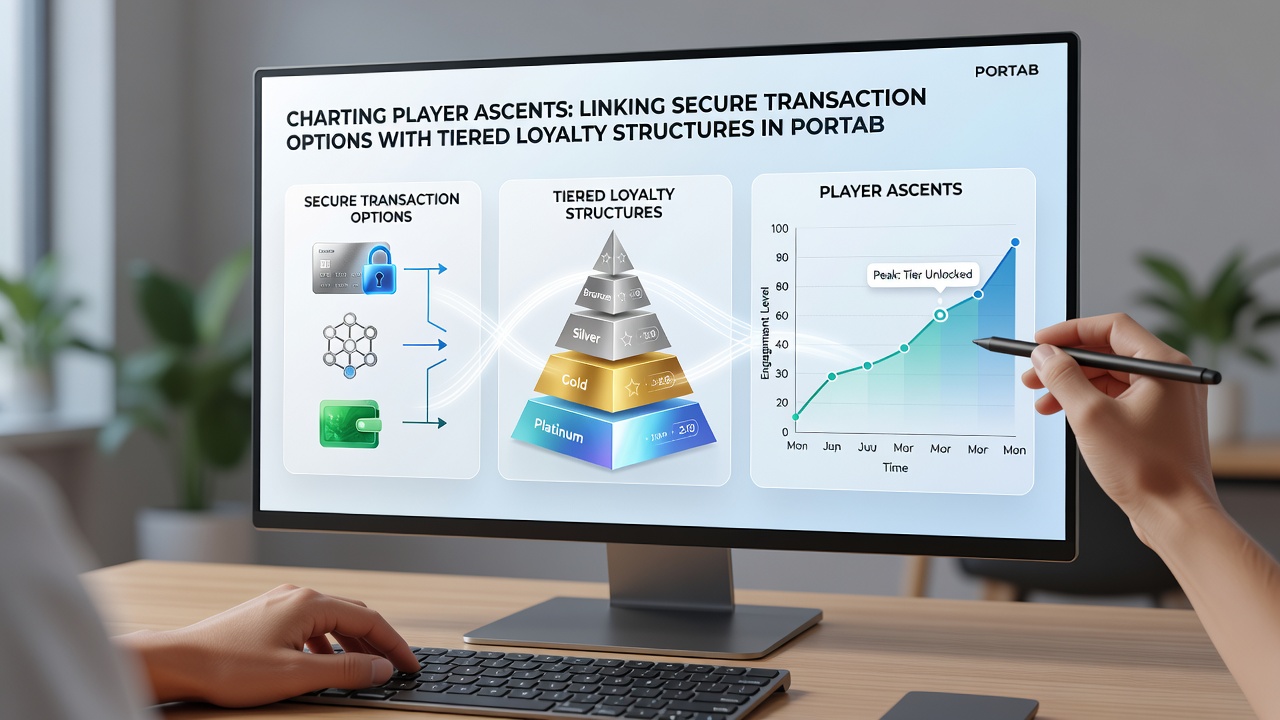 Illustration of loyalty tier progression with payment icons and VIP rewards in a mobile gaming app
