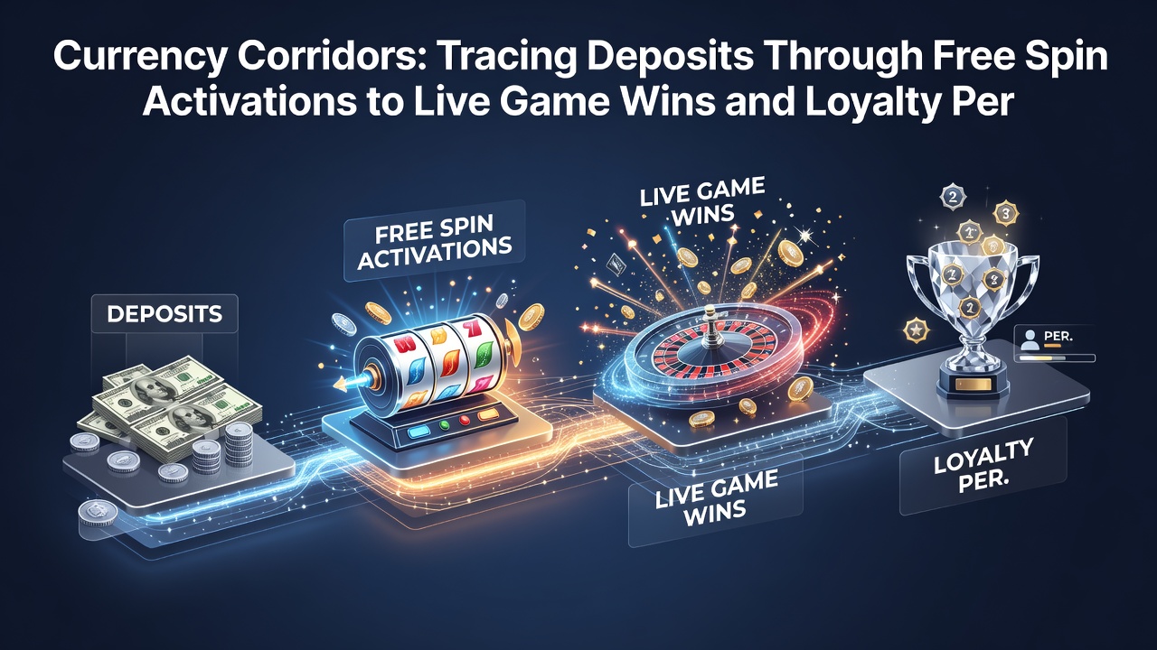 Illustration showing progression of funds through slot activations into live dealer tables and subsequent loyalty tier advancements