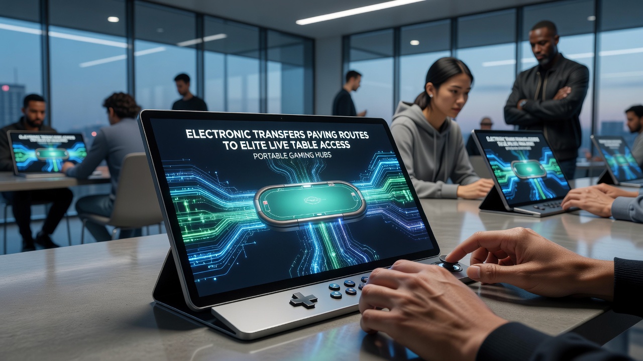 Mobile interface showing live table access unlocked through electronic transfers