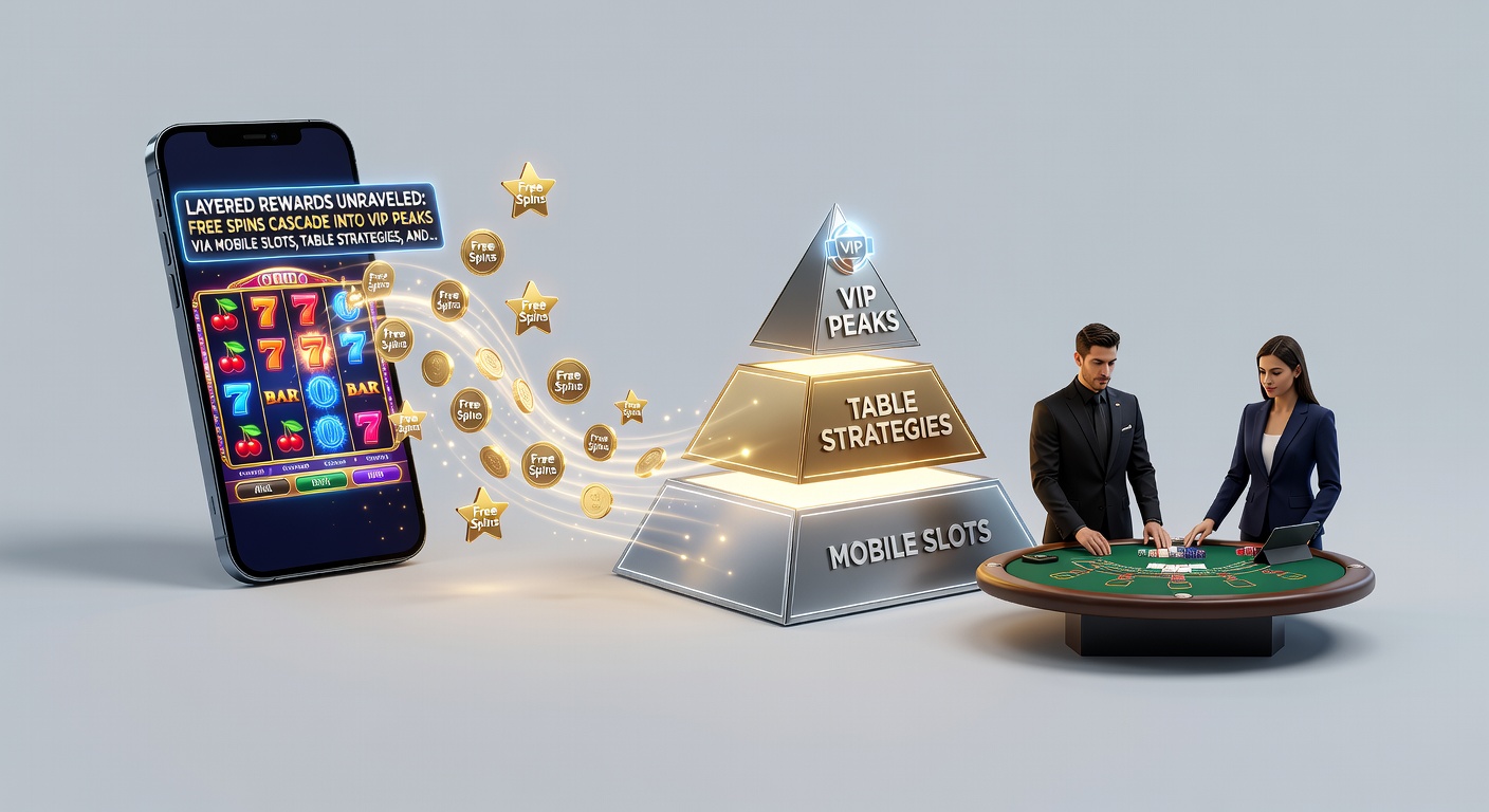 Elegant VIP interface on a tablet showing tiered rewards, fast payout icons, and table game strategies overlay