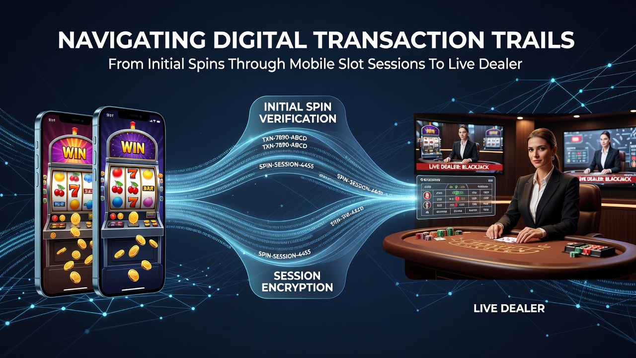 Diagram showing progression from mobile slot interfaces to live dealer tables with loyalty tier indicators