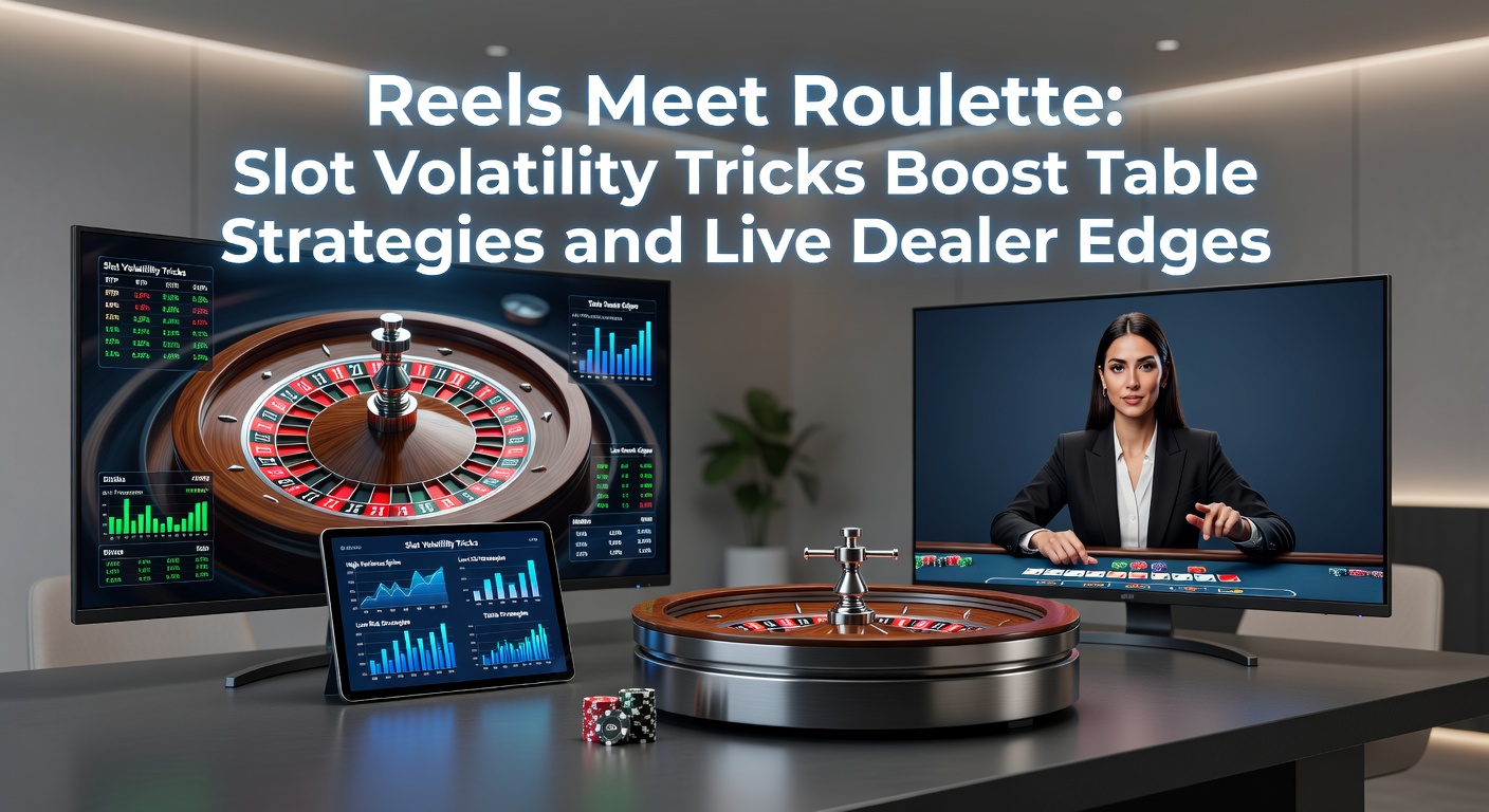 Live dealer at a roulette table interacting with players, with slot volatility charts overlaid for strategic insight