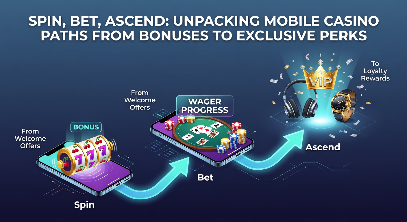 Progression ladder graphic illustrating bonus entry, mid-level betting phases, and VIP summit with luxury perks like private jets and cashback icons